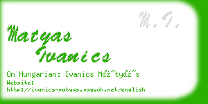 matyas ivanics business card